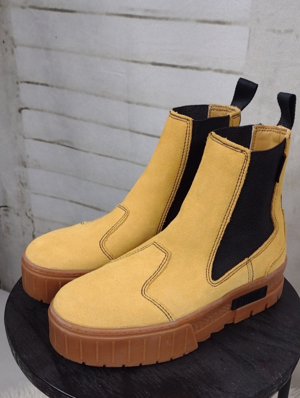 Puma Women's Mayze Chelsea Platform Boots in Tan Size 7.5